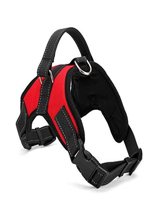 Pups&Pets Dog Harness, Easy Control Chest Body Belt for Dogs. Size Small, Red Choke-Free Double Padded Vest with Adjustable Neck and Chest. Reflective Soft Breathable Mesh. (Girth inch: 16.5"- 20"). - Image 1